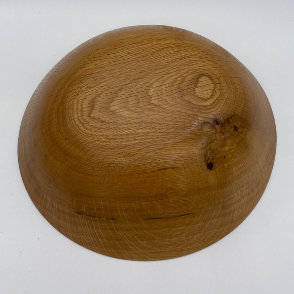 Handmade Wooden White Oak With Little Burl 11 3/8 X 4 Bowl Beautiful Grain - Picture 10 of 12